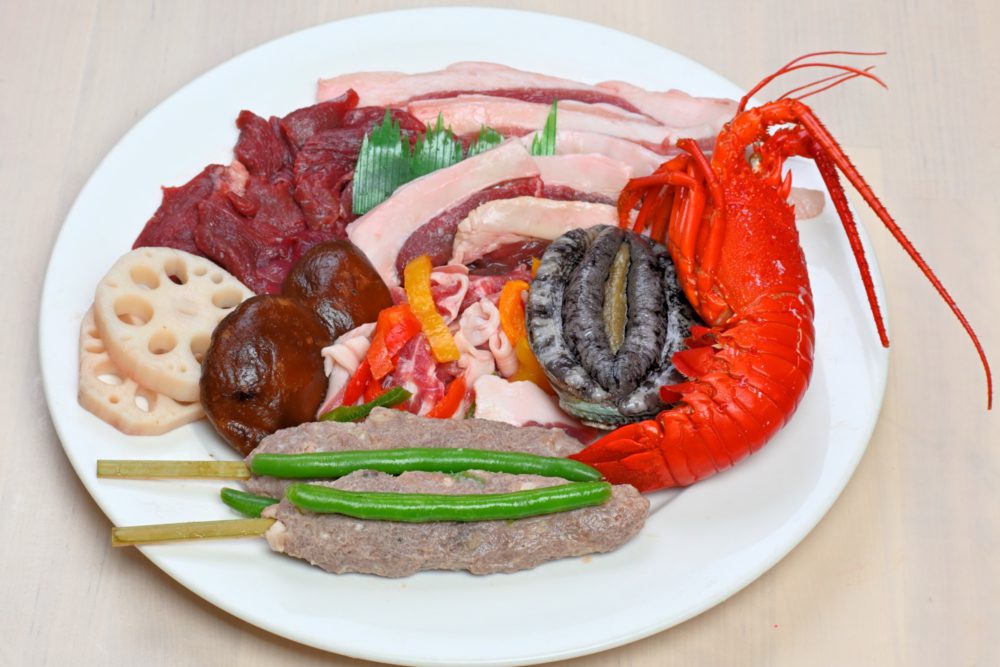 ■ジビエ＆房州海老とアワビ 「海の幸山の幸」セット